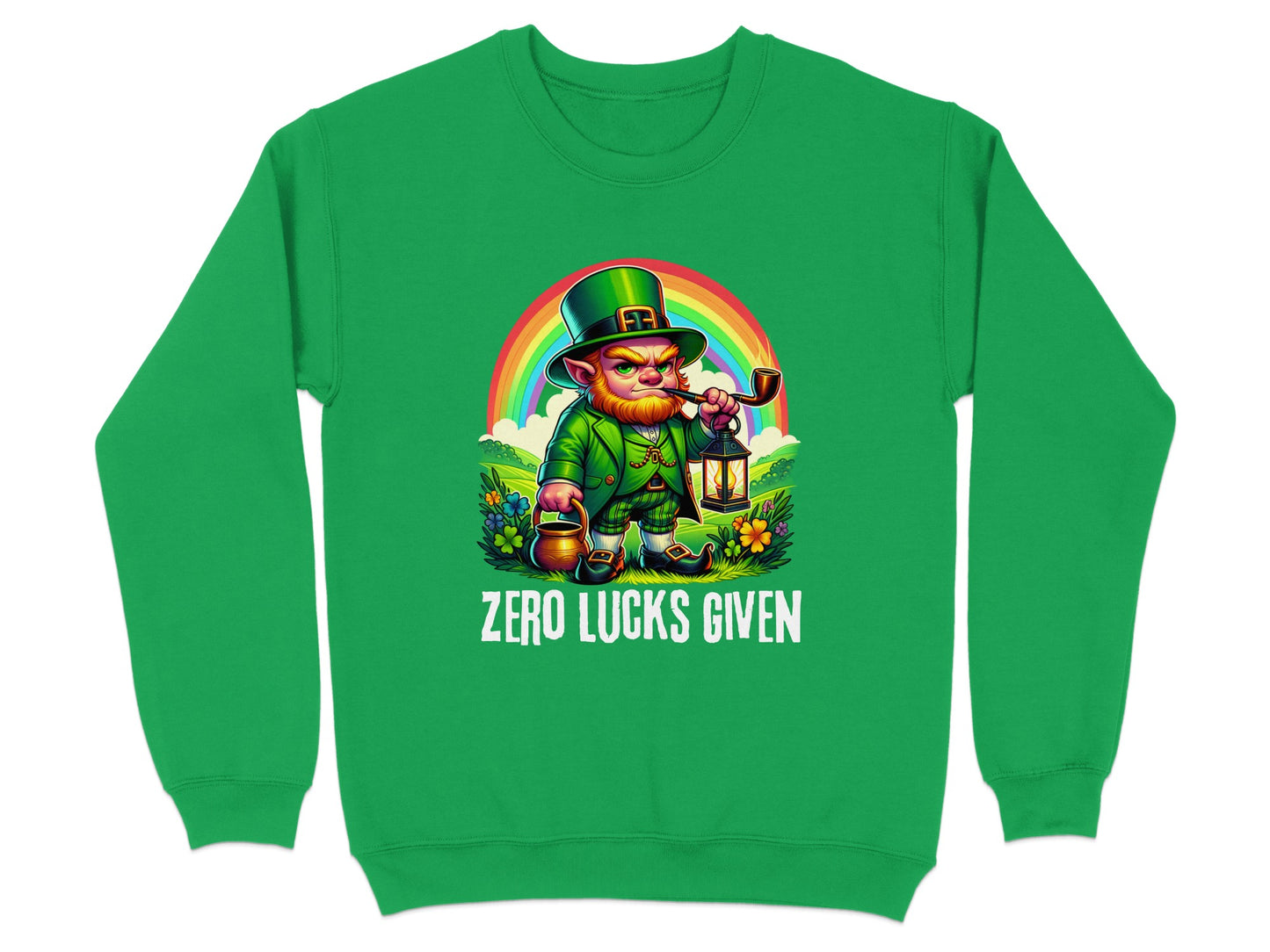 Zero Lucks Given Leprechaun Graphic Sweatshirt Product