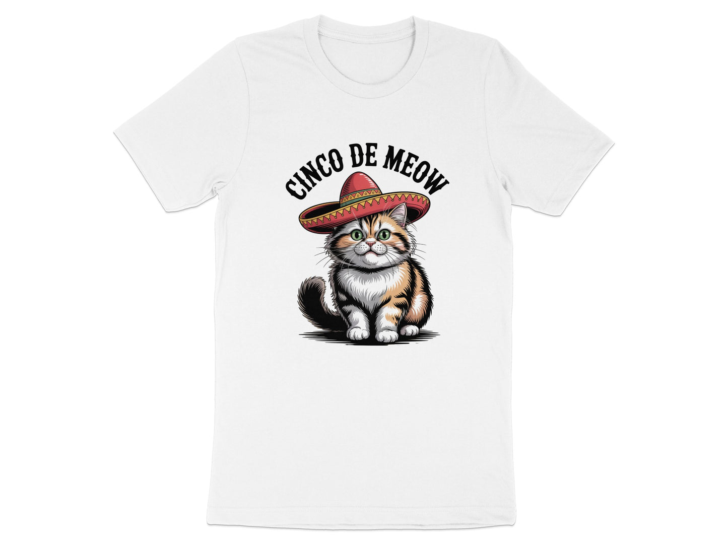 Cinco De Meow Cat Wearing Hat Graphic T-shirt product type