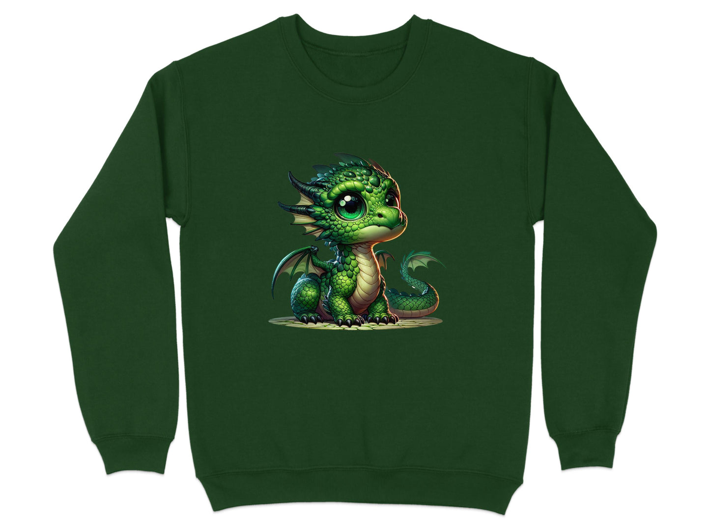 Cute Green Baby Dragon Print Sweater perfect product type